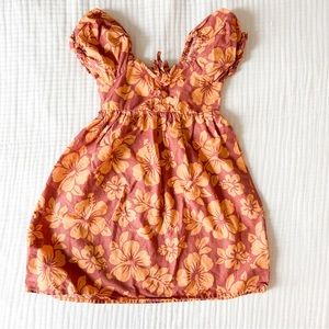 Floral Orange Kids Dress
